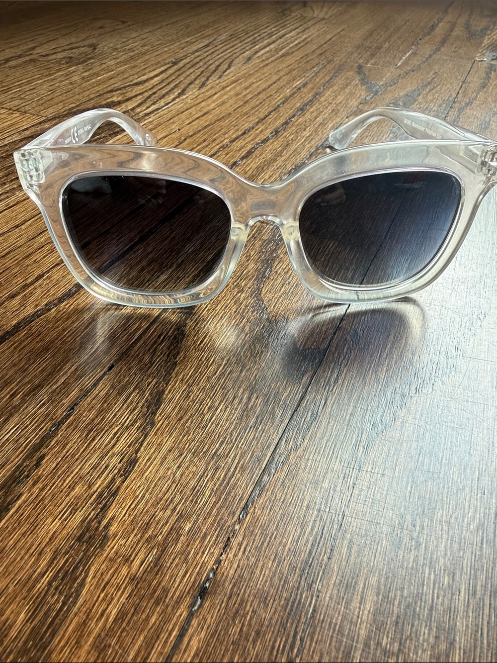 Peepers Clear Frame Women's Sunglasses with Dark Lenses